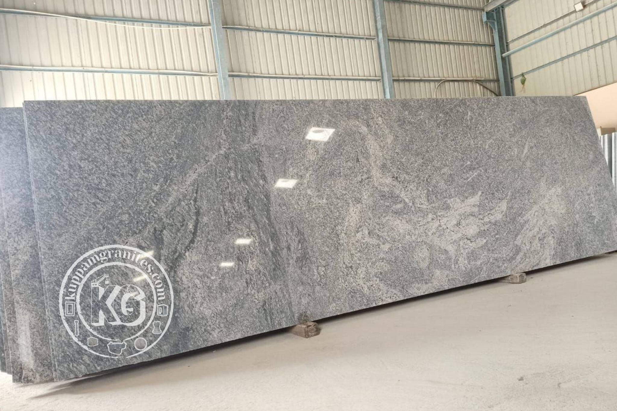Elegant Gray Granite Slab with Natural Veining